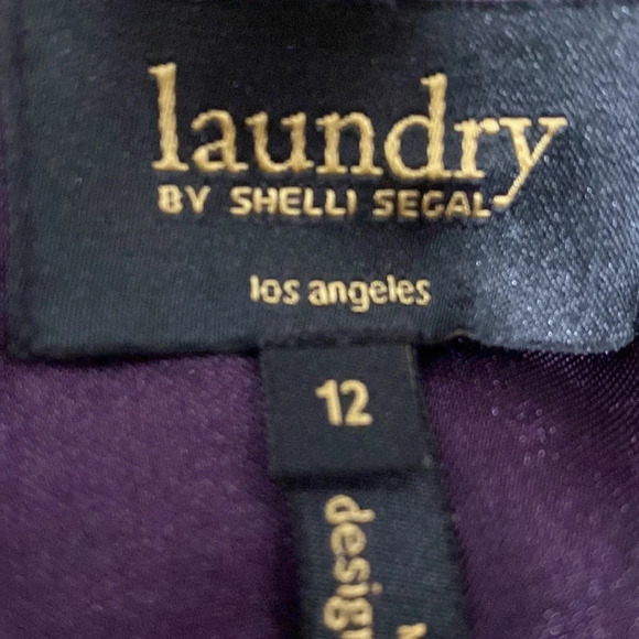 Laundry By Shelli Segal "NEW" Purple Sweetheart Neck Bubble Hem Dress Size 12 - Picture 7 of 8